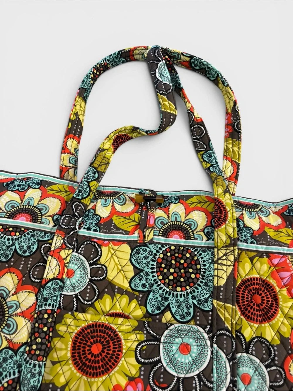 Retired Vera Bradley Flower Shower Floral Quilted Tote Bag